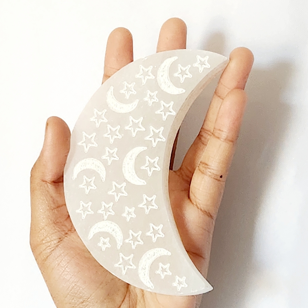 Selenite Charging Plate Half Moon